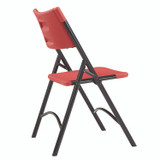 NATIONAL PUBLIC SEATING NPS® 640 600 Series Heavy Duty Plastic Folding Chair, Supports Up to 500 lb, 18" Seat Height, Red Seat/Back, Black Base, 4/Carton