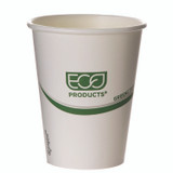 ECO-PRODUCTS,INC. EP-BHC8-GS GreenStripe Renewable and Compostable Hot Cups, 8 oz, Paper, White/Green, 50/Pack, 20 Packs/Carton