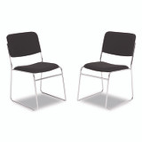 NATIONAL PUBLIC SEATING NPS® 86602 8600 Series Fabric Padded Signature Stack Chair, Supports Up to 500 lb, 19" Seat Ht, Black Seat/Back, Chrome Base, 2/Pack