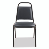 NATIONAL PUBLIC SEATING NPS® 9104B4 9100 Series Vinyl Upholstered Stack Chair, Supports 300 lbs, 18" Seat Height, Midnight Blue Seat/Back, Black Base, 4/Pack