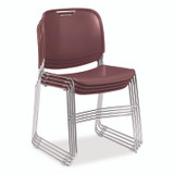 NATIONAL PUBLIC SEATING NPS® 85084 8500 Series Ultra-Compact Plastic Stack Chair, Supports 500 lbs, 17" Seat Height, Burgundy Seat/Back, Chrome Base, 4/Carton