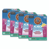 KEURIG DR PEPPER The Original Donut Shop® 0532CT ICED Refreshers K-Cup Pods, Mango Dragonfruit Lemonade, 20/Box, 4 Boxes/Carton