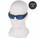 SMITH AND WESSON & 21307 Elite Safety Glasses 3016314, Black Frame, Blue Mirror Polycarbonate Lens, 12/Carton
