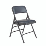 NATIONAL PUBLIC SEATING NPS® 1304 1300 Series Premium Vinyl Upholstered Triple Brace Double Hinge Folding Chair, Supports 500 lb, Blue Seat/Back/Base, 4/Carton