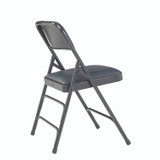NATIONAL PUBLIC SEATING NPS® 1304 1300 Series Premium Vinyl Upholstered Triple Brace Double Hinge Folding Chair, Supports 500 lb, Blue Seat/Back/Base, 4/Carton