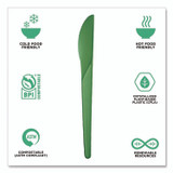ECO-PRODUCTS,INC. EP-S011G Plantware Compostable Cutlery, Knife, Plastic, Green, 1,000/Carton