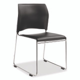 NATIONAL PUBLIC SEATING NPS® 871011104 8700 Series Cafetorium Plush Vinyl Stack Chair, Supports Up to 500 lb, 18" Seat Height, Black Seat/Back, Chrome Base, 4/Pack