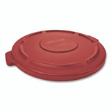 RUBBERMAID COMMERCIAL PROD. 2654 REDCT BRUTE Self-Draining Flat Top Lids for 32 gal Round BRUTE Containers, 22.25" Diameter x 3"h, Red, 3/Carton