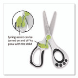 MAPED HELIX 470249US Kidy Spring-Assisted Educational Scissors Rounded Tip, 5.41" Long, 2" Cut Length, Straight White/ Black Handle