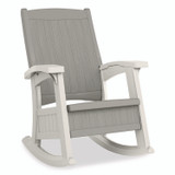 SUNCAST CORPORATION BMRC1020 Rocking Chair with Storage, Supports Up to 375 lb, 17.25" Seat Height, 29.75" x 35" x 40.5", Dove Gray/Ice Cube
