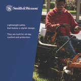 SMITH AND WESSON & 23452 44 Magnum Safety Glasses, Black Frame, Clear Lens, 12/Box