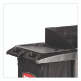 RUBBERMAID COMMERCIAL PROD. 6190 BLA Multi-Shelf Cleaning Cart, Plastic, 4 Shelves, 1 Bin, 22" x 49" x 50", Black