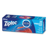 SC JOHNSON Ziploc® 314443 Zipper Freezer Bags, 16 oz, 7" x 5", Clear, 240/Carton