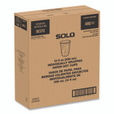DART SOLO® W370RCPLANET Recycled Content PCF Paper Hot Cups, 10 oz, ProPlanet Seal, White/Blue, 480/Carton