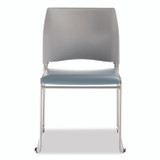 NATIONAL PUBLIC SEATING NPS® 874212024 8700 Series Cafetorium Plush Vinyl Stack Chair, Supports Up to 500 lb, 18" Seat Ht, Blue Seat, Gray Back, Silver Base, 4/CT