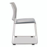 NATIONAL PUBLIC SEATING NPS® 874212024 8700 Series Cafetorium Plush Vinyl Stack Chair, Supports Up to 500 lb, 18" Seat Ht, Blue Seat, Gray Back, Silver Base, 4/CT