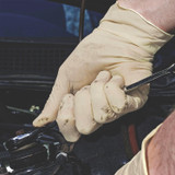 AMMEX CORPORATION GloveWorks® by ILHD44100 Extra Thick Latex Disposable Gloves, Powder-Free, Medium, 6 mil Thick, 9.5" Long, Ivory, 100/Box, 10 Boxes/Carton