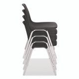 NATIONAL PUBLIC SEATING NPS® 81104 8100 Series Poly Shell Stacking Chair, Supports Up to 500 lb, 18" Seat Height, Black Seat, Black Back, Chrome Base, 4/Carton