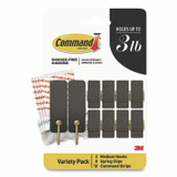 3M/COMMERCIAL TAPE DIV. Command™ STMHP10ESF Limited Edition Hooks and Clips, Soot, 3 lb Capacity, 2 Hooks, 8 Clips and 12 Strips/Pack