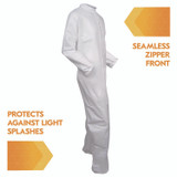 SMITH AND WESSON KleenGuard™ 46006 A30 Breathable Splash and Particle Protection Coveralls, 3X-Large, White, 21/Carton