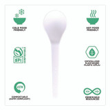ECO-PRODUCTS,INC. EP-S014 Plantware Compostable Soup Spoon, Heavyweight, Plastic, White, 50/Pack, 20 Packs/Carton