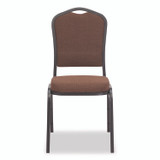 NATIONAL PUBLIC SEATING NPS® 9361BT2 9300 Series Deluxe Upholstered Stack Chair, Fabric, Supports 500 lb, 19" Seat Height, Chocolatier Seat/Back, Black Base, 2/PK