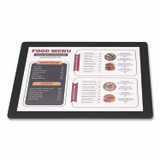 EXCELLO GLOBAL PRODUCTS SPLSMENU8511 Menu Holder For 8.5 x 11 Menus, Landscape Orientation, 12.6 x 10.2 Holder, Clear/Black