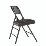 NATIONAL PUBLIC SEATING NPS® 1310 1300 Series Premium Vinyl Upholstered Triple Brace Double Hinge Folding Chair, Supports 500 lb, Black Seat/Back/Base, 4/Pack