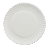 AJM PACKAGING CORP. Corporation PP7GREWH White Paper Plates, 7" dia, 100/Pack, 10 Packs/Carton