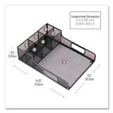EMS MIND READER LLC PSNAMESHBLK Network Collection Utensil, Napkin and Plate Countertop Organizer, 11.5 x 14.75 x 5.5, Metal, Black