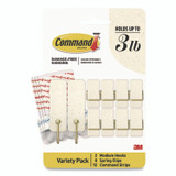 3M/COMMERCIAL TAPE DIV. Command™ VBMHP10ESF Limited Edition Hooks and Clips, Vanilla Bean, 3 lb Capacity, 2 Hooks, 8 Clips and 12 Strips/Pack