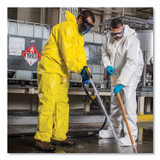 SMITH AND WESSON KleenGuard™ 09813 A70 Chemical Spray Protection Coveralls, Elastic Wrists, Ankles, Hood, Large, Yellow, 12/Carton