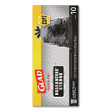 CLOROX SALES CO. Glad® 00079CT Large Quick-Tie Trash Bags, Tie-Flap, 30 gal, 0.81 mil, 30 x 33, Black, 10 Bags/Box, 12 Boxes/Carton