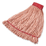 RUBBERMAID COMMERCIAL PROD. FGA25306OR00 Web Foot BLEND SHRINKLESS Mop Head, Cotton/Synthetic, Small, Orange, 6/Carton