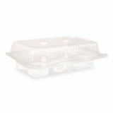 PLASTIFAR SA 18200 Bakery Containers, Muffin/Cupcake, 7.25 x 9.88 x 3.13, Clear, 250/Carton