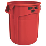 RUBBERMAID COMMERCIAL PROD. 2610 REDCT Vented Round Brute Container, 10 gal, Plastic, Red, 6/Carton
