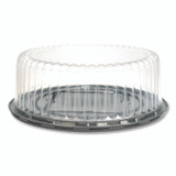 PLASTIFAR SA 18244 Bakery Containers, 9" Cake Container, 11.2" Diameter x 3.5" h, Black/Clear, 50/Carton