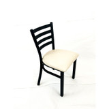JMC FURNITURE WHCBVSCRM White Horse Series Side Chairs, Supports Up to 300 lb, 18" Seat Height, Cream Seat, Black Back, Black Base