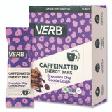 VERB ENERGY 22002525 Caffeinated Energy Bar, Chocolate Chip Cookie Dough, 0.92 oz Bar, 16/Box