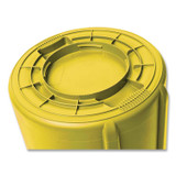 RUBBERMAID COMMERCIAL PROD. FG261000YEL Vented Round Brute Container, 10 gal, Plastic, Yellow