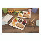 PACTIV EVERGREEN CORPORATION MC58000SBB Compostable Fiber Blend School Lunch Tray, 10 x 8 x 1, White, 240/Carton