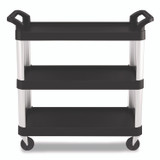 SUNCAST CORPORATION Commercial® RC2040 Three-Shelf Service Cart, Metal/Plastic, 3 Shelves, 300 lb Capacity, 20" x 39.85" x 38.17", Black