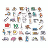 JUNIOR LEARNING Inc® 641 Rainbow CVC Objects, +/- 1.6" Tall, Assorted Objects and Object Colors, White Background, 40 Pieces