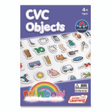 JUNIOR LEARNING Inc® 641 Rainbow CVC Objects, +/- 1.6" Tall, Assorted Objects and Object Colors, White Background, 40 Pieces