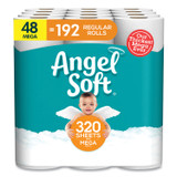 GEORGIA PACIFIC Angel Soft® 7940350 Mega Toilet Paper, Septic Safe, 2-Ply, White, 320 Sheets/Roll, 48 Rolls/Pack