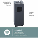 Safco Products Safco 9696BL Safco Sandless Square Ash Urn/Trash Receptacle