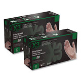 AMMEX CORPORATION X3® by PGLOVEM500 Poly Food Safe Industrial Gloves, Powder-Free, Medium, Clear, 500/Box