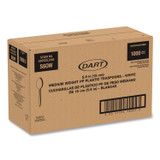 DART SOLO® S6OW Style Setter Medium Weight Polypropylene Cutlery, Teaspoon, Plastic, White, 1,000/Carton