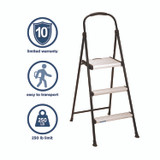 COSCO 11425ABK1E 3-Step Stepstool, 250 lb, 28.75" Tall, 28.35" Spread, Black/Silver
