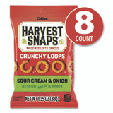 CALBEE AMERICA INC Harvest Snaps® 22002516 Crunchy Loops, Sour Cream and Onion, 1.35 oz Bag, 8/Box